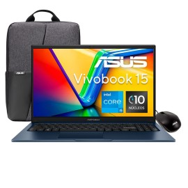 Laptop ASUS Vivobook X1504ZA-NJ972W Ci5 1235U 16G 512G Azul + Mochila y Mouse